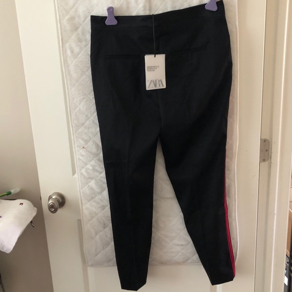 NWT ZARA TROUSERS WITH SIDE STRIPE 100%WOOL - Picture 9 of 11